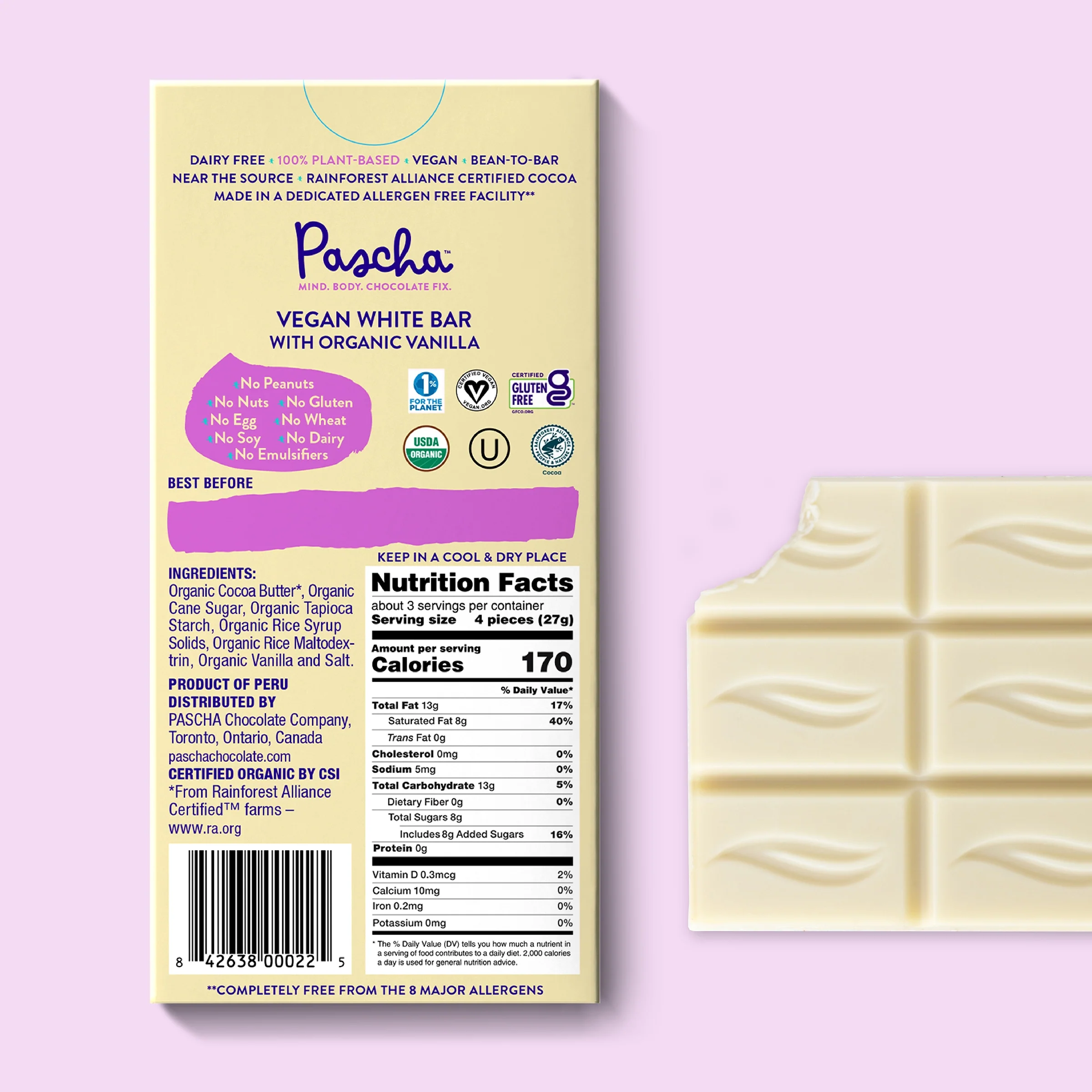 *OVERSTOCK SHORT-DATED SALE* Organic Vegan White Bar - Image 3